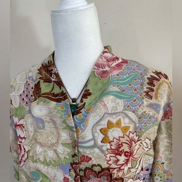 Pendleton sz 16 p blouse in a beautiful floral design. Vintage styling - Picture 2 of 13